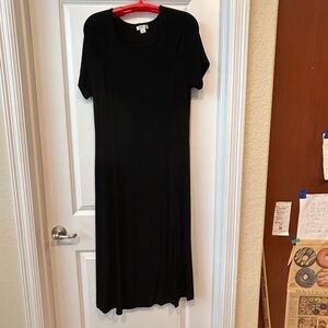 Coldwater Creek Short Sleeve Square Neck Long Dress Sz XL Travel LBD Cruise wear